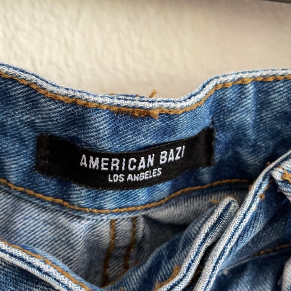 Forever 21 Culottes Raw Hem High Waisted Wide Jeans L Large Gaucho Pants - Picture 2 of 12